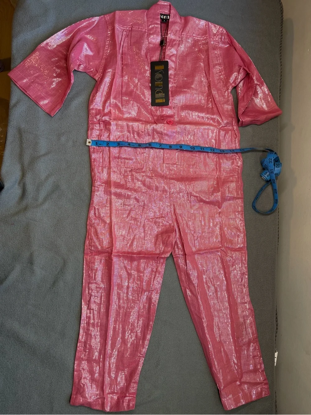 ✨ NWT Suzie Kondi Lurex Utility Jumpsuit Metallic Shimmer Boiler Suit ✨